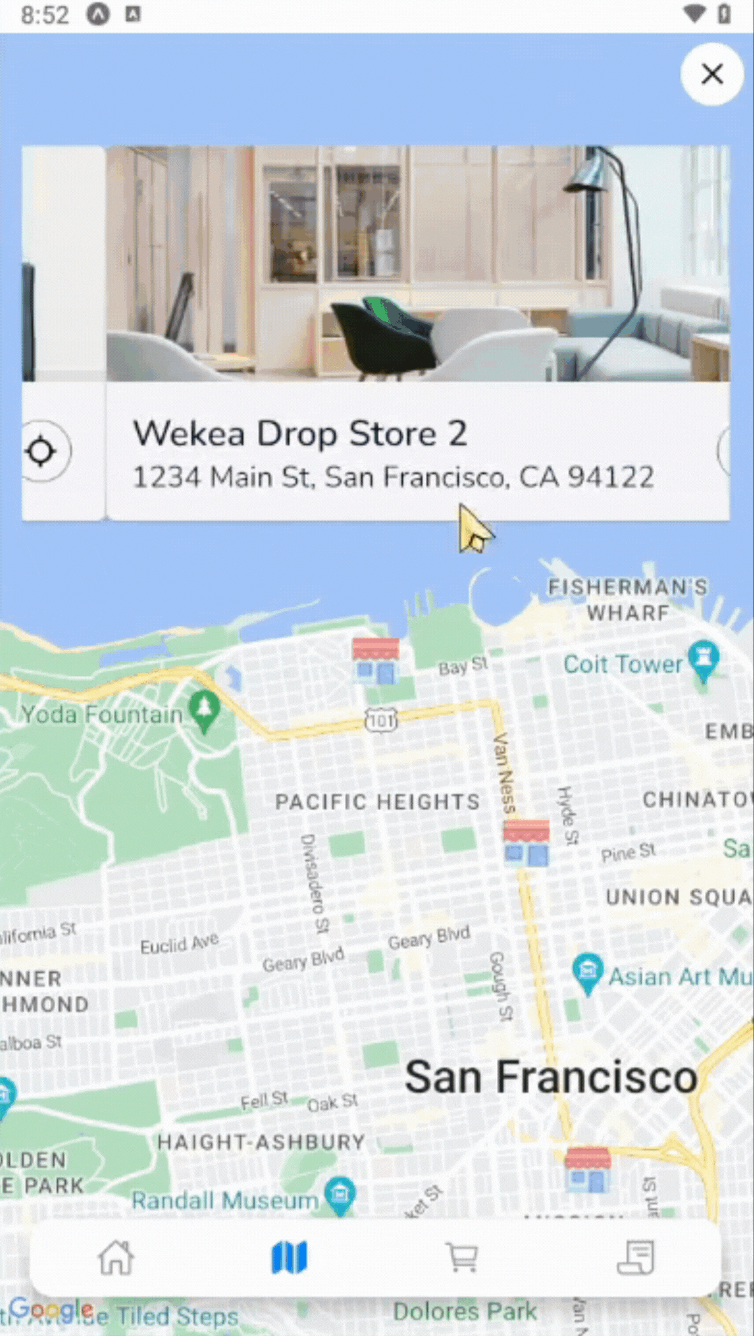 Select Store on Maps